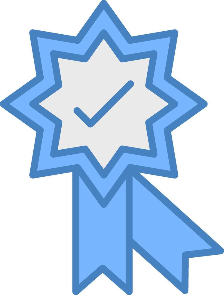 Badge Line Filled Blue Icon vector