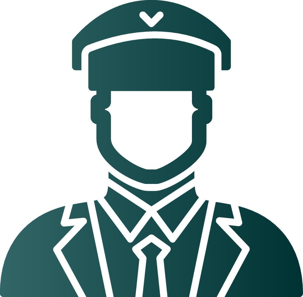 Pilot Glyph Gradient Icon vector