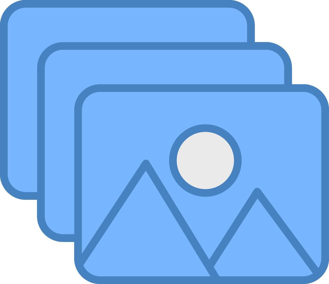 Gallery Line Filled Blue Icon vector