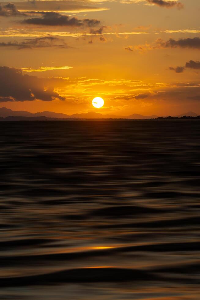 Sunset sky on the lake photo