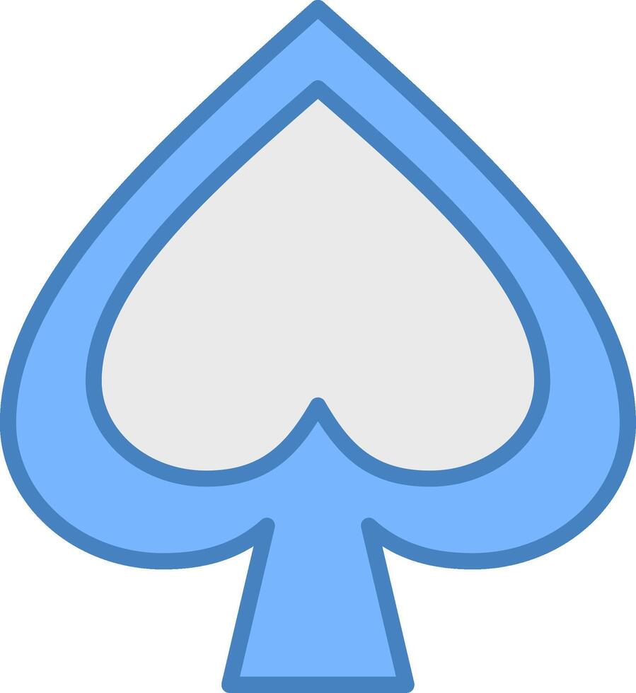 Spade Line Filled Blue Icon vector