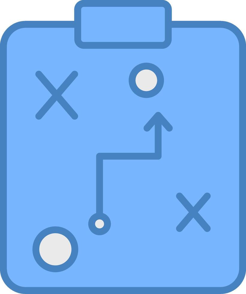 planificación línea lleno azul icono vector