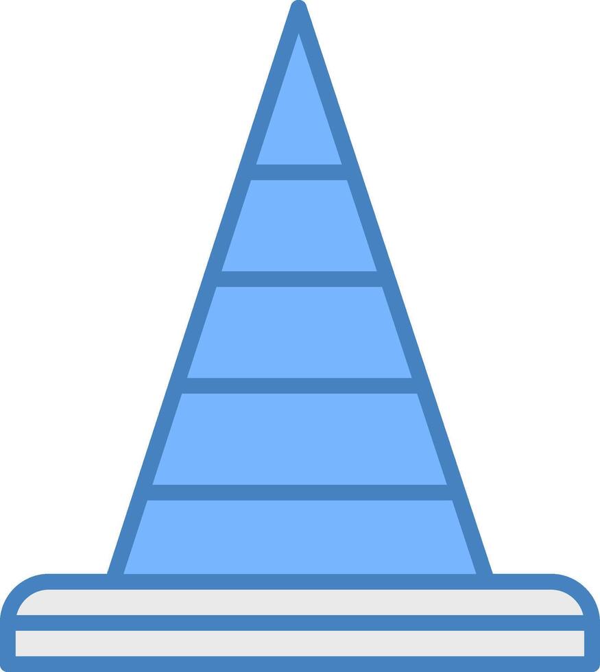 Traffic Cone Line Filled Blue Icon vector