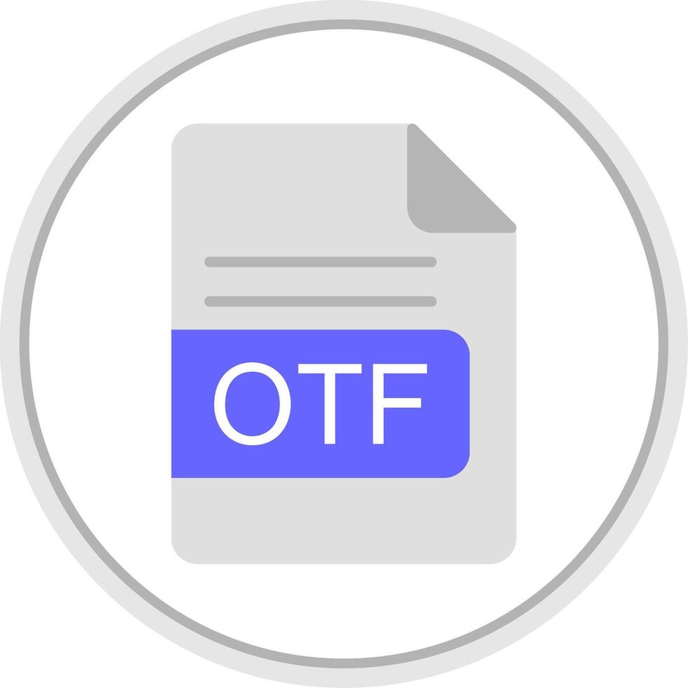 otf archivo formato plano circulo icono vector