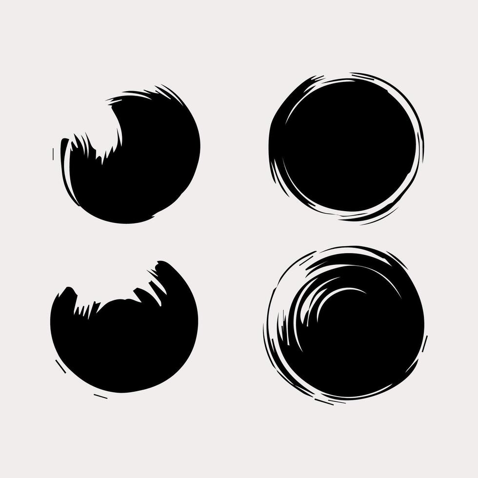 Black round button. Hand painted ink blob. Hand drawn grunge circle. Graphic design element for web, corporate identity, cards, prints vector