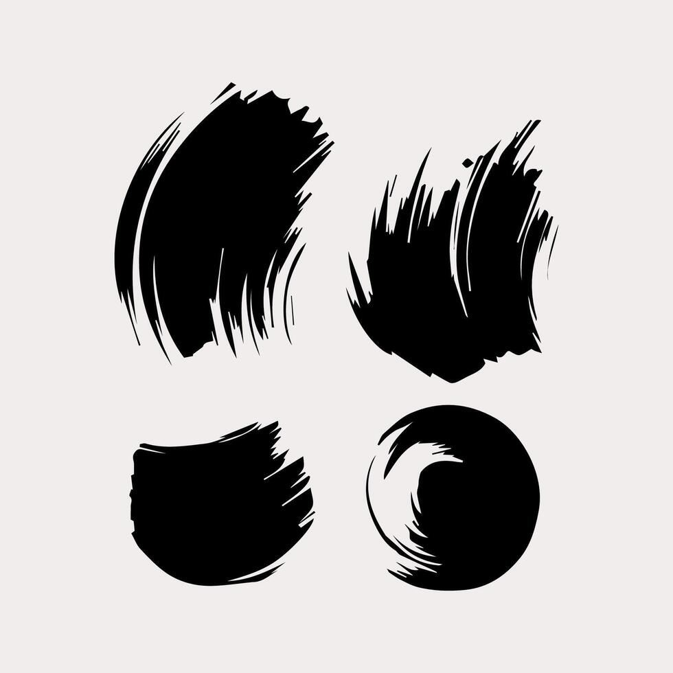 Black round button. Hand painted ink blob. Hand drawn grunge circle. Graphic design element for web, corporate identity, cards, prints vector