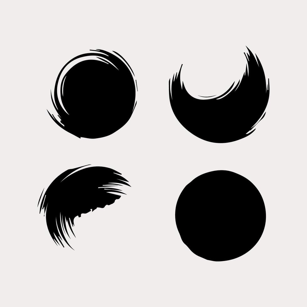 Black round button. Hand painted ink blob. Hand drawn grunge circle. Graphic design element for web, corporate identity, cards, prints vector