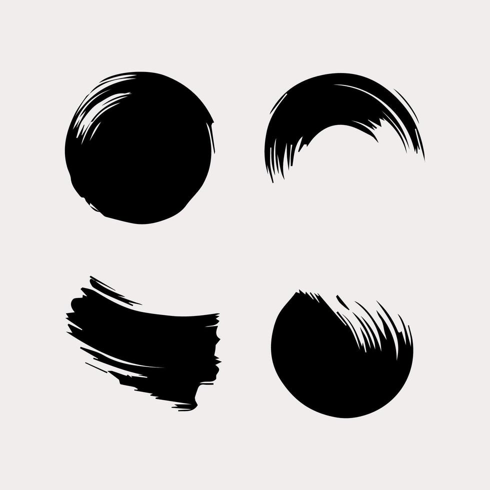 Black round button. Hand painted ink blob. Hand drawn grunge circle. Graphic design element for web, corporate identity, cards, prints vector
