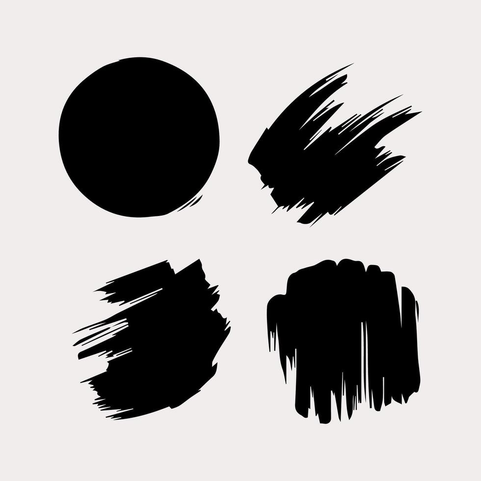 Black round button. Hand painted ink blob. Hand drawn grunge circle. Graphic design element for web, corporate identity, cards, prints vector
