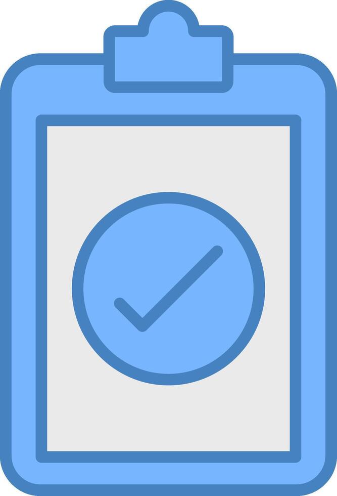 Checked Line Filled Blue Icon vector