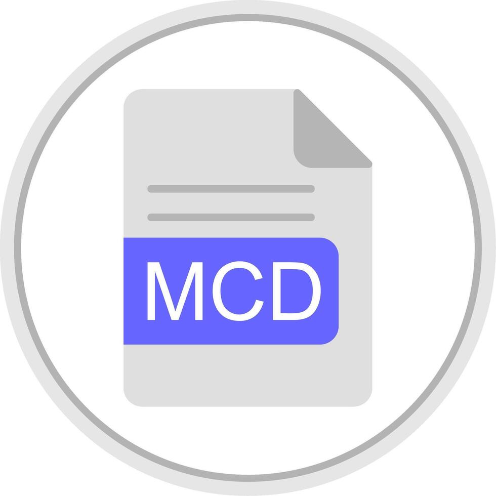 MCD File Format Flat Circle Icon vector