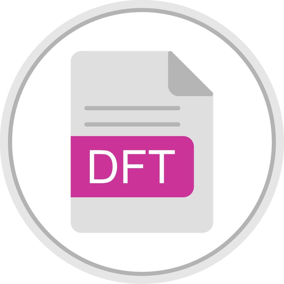DFT File Format Flat Circle Icon vector