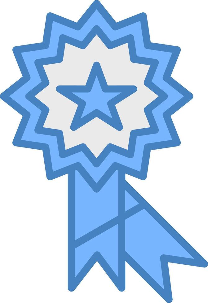 Badge Line Filled Blue Icon vector