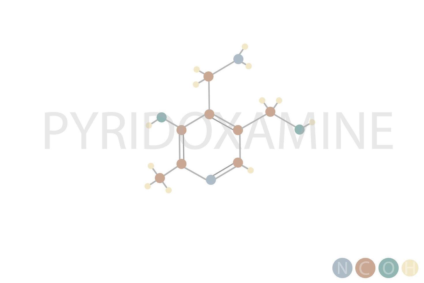 piridoxamina molecular esquelético químico fórmula vector
