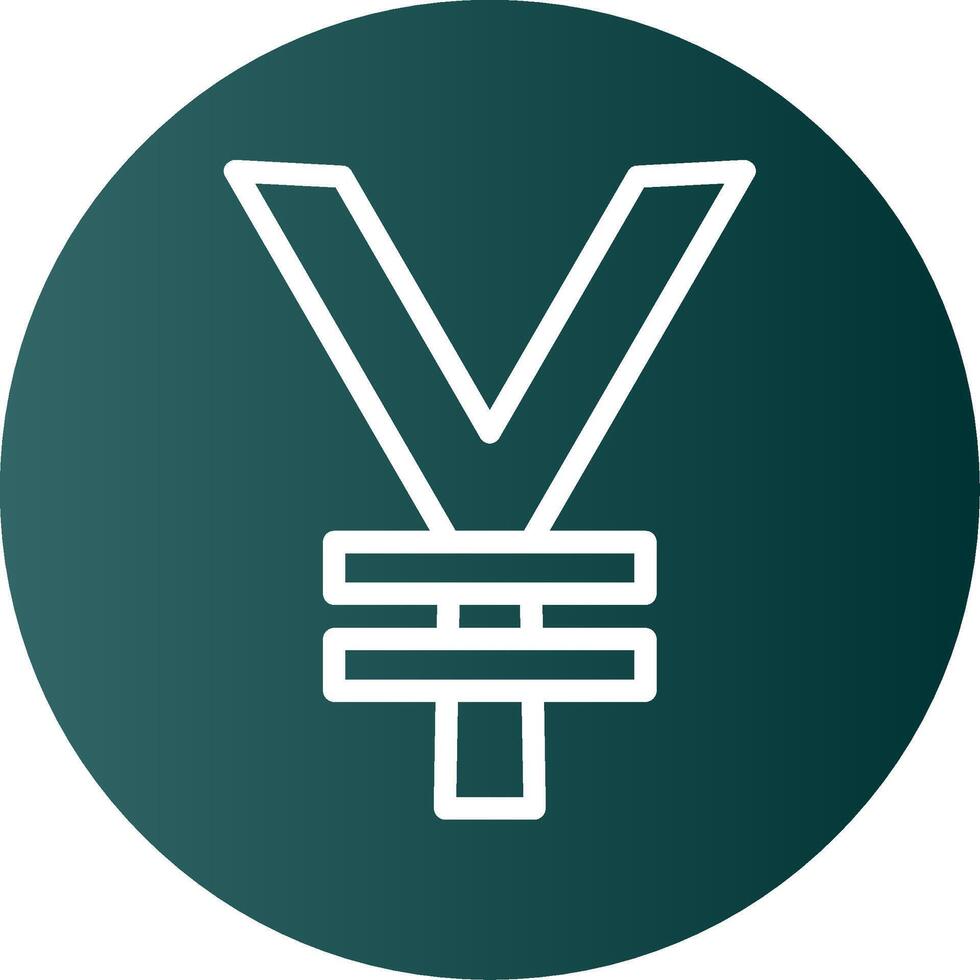 Yen Coin Glyph Gradient Icon vector