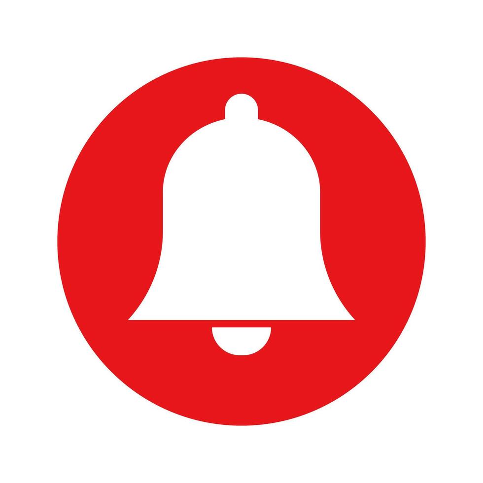 Red bell icon. Reminder or notification. Alert. vector