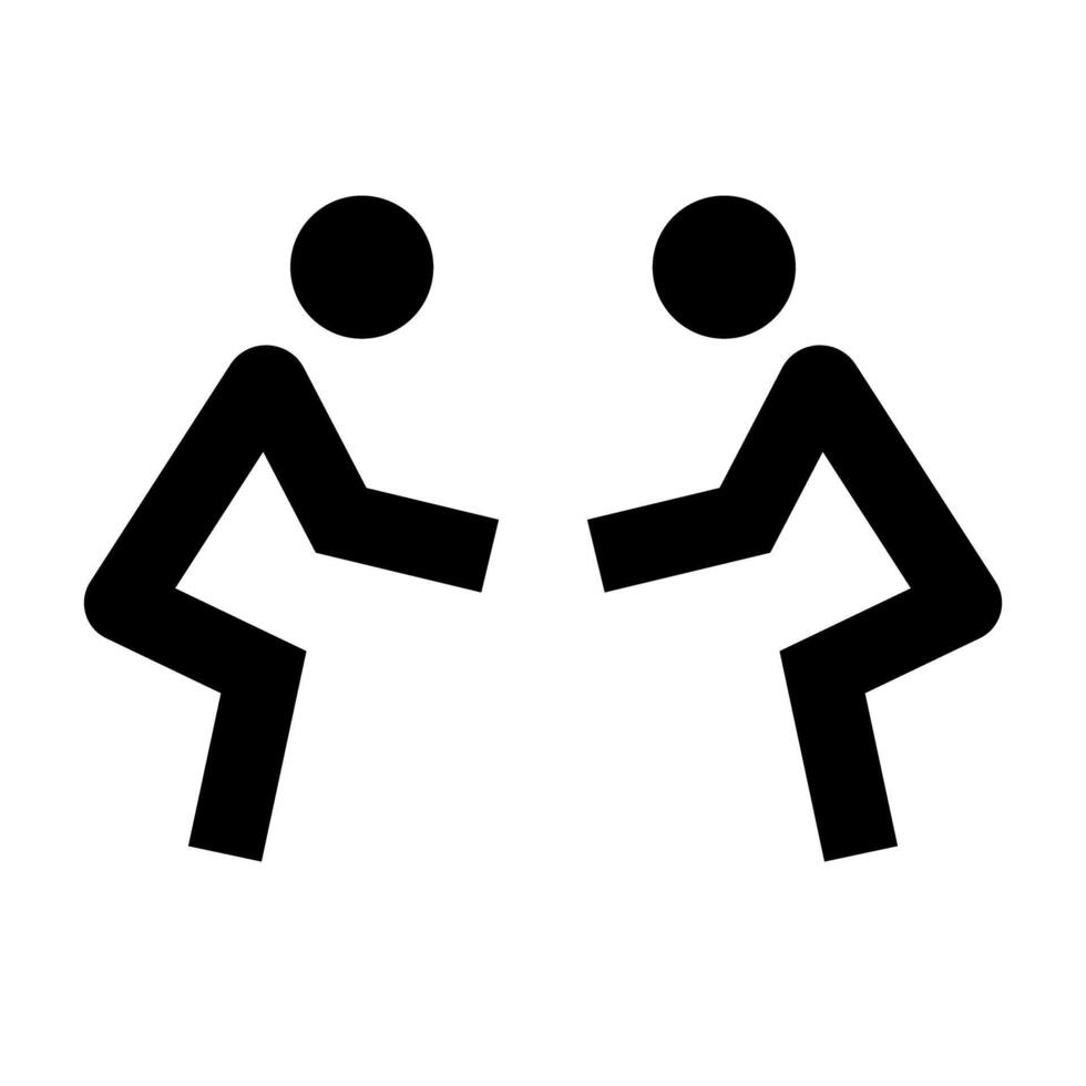 Icon of a person exchanging business cards. vector