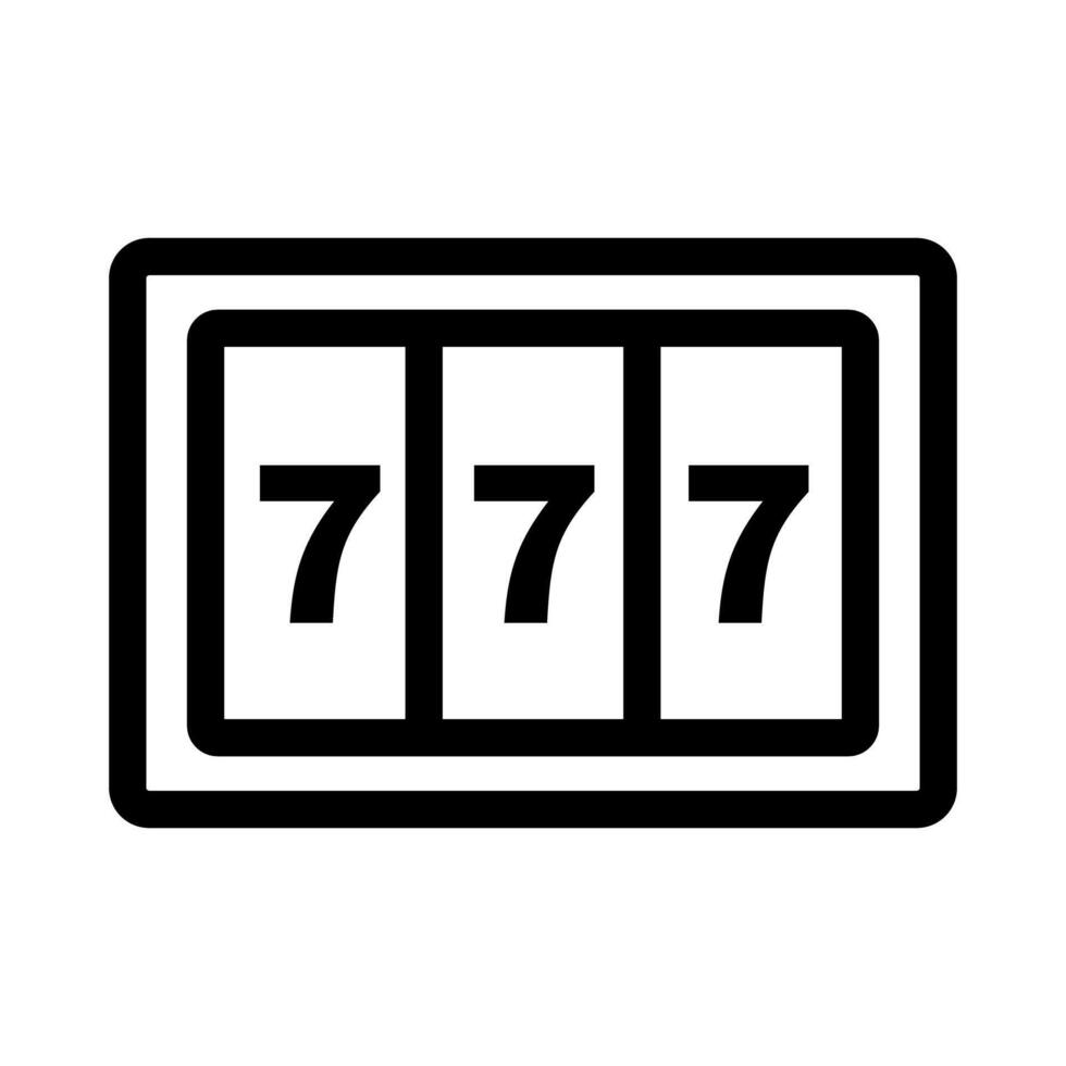 Lucky Seven 777 slot machine icon. vector