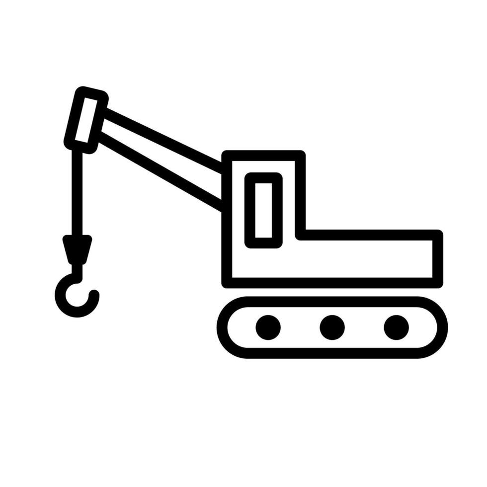 Crane silhouette icon. Heavy construction equipment. vector