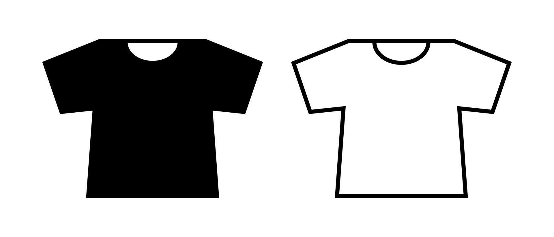 Round neck t-shirt icon set. Clothes. vector