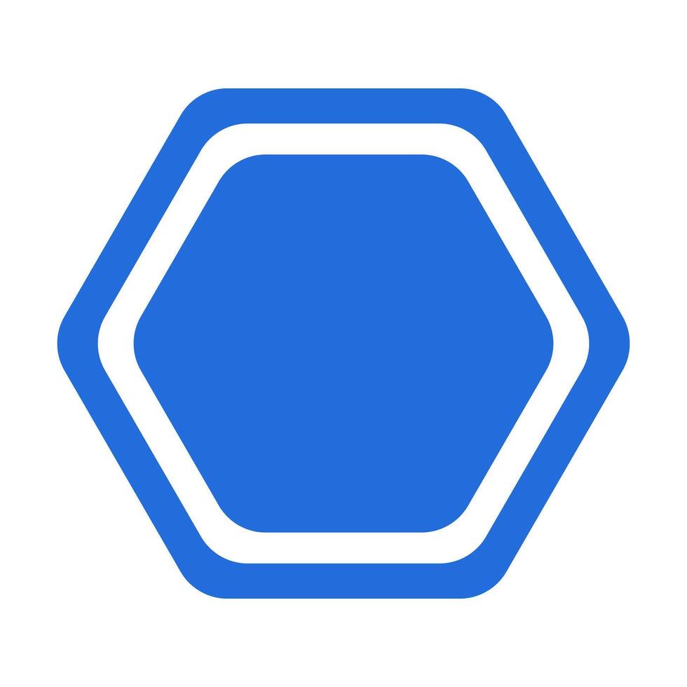 azul hexagonal signo. la carretera signo. tráfico signo. vector