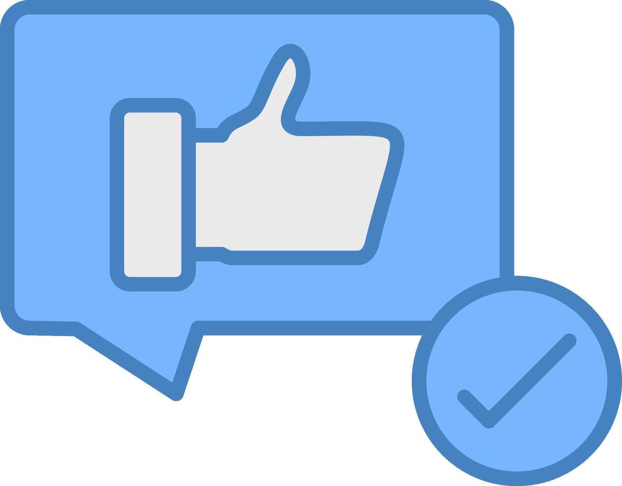 Feedback Line Filled Blue Icon vector