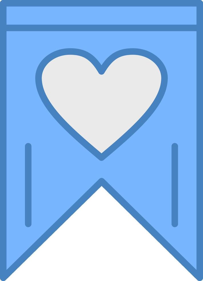 Favourite Line Filled Blue Icon vector