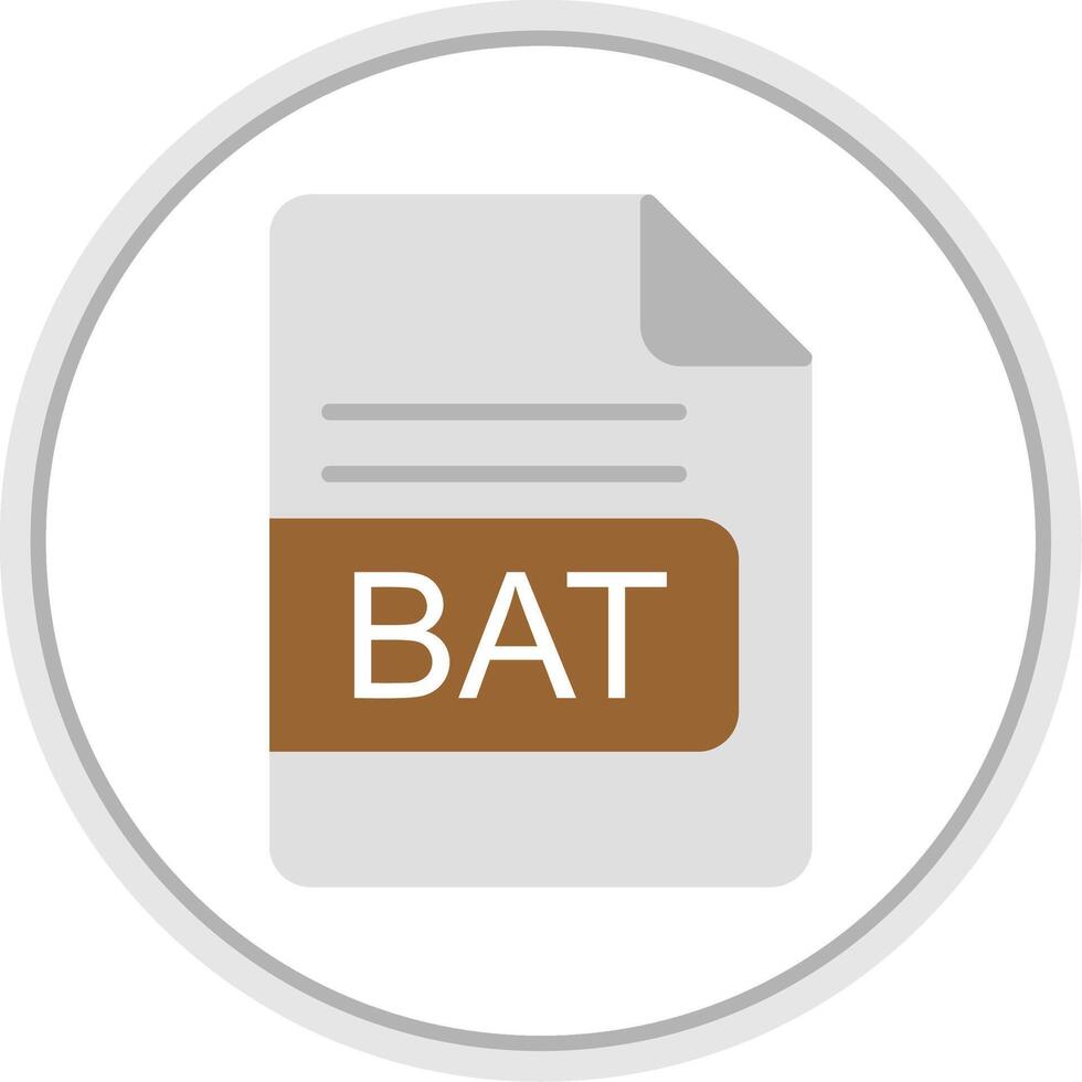 BAT File Format Flat Circle Icon vector