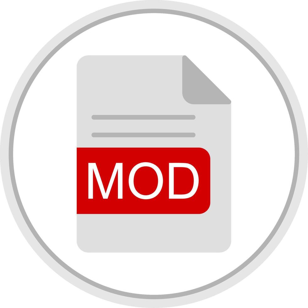 MOD File Format Flat Circle Icon vector