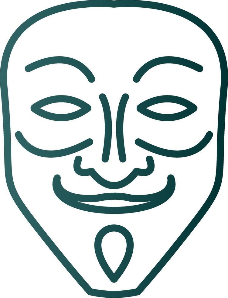 Mask Line Gradient Icon vector