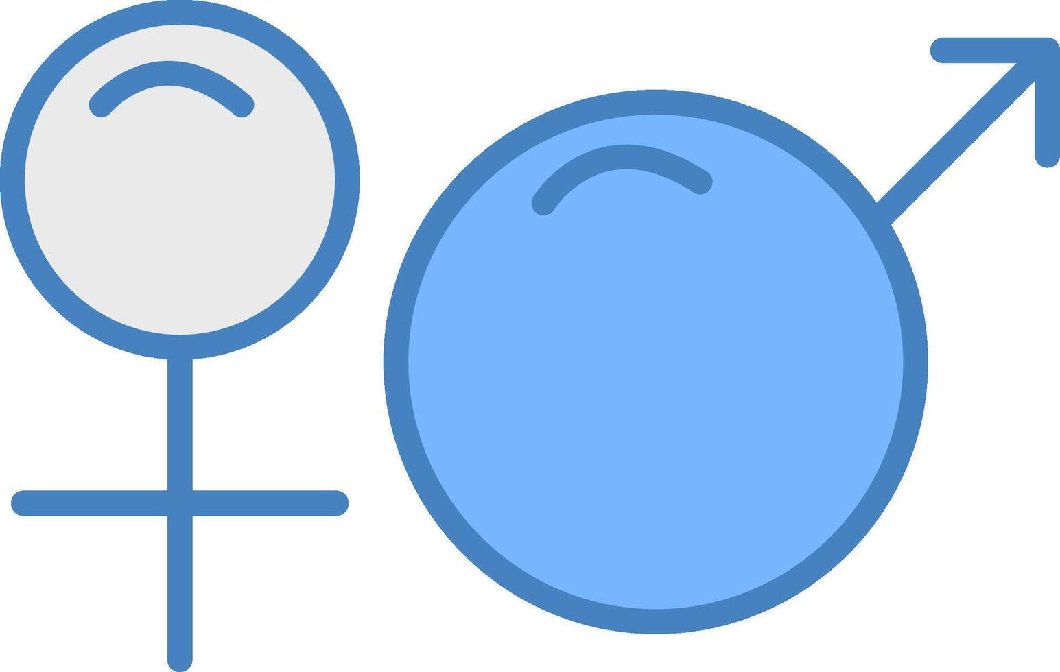 Gender Sign Line Filled Blue Icon vector