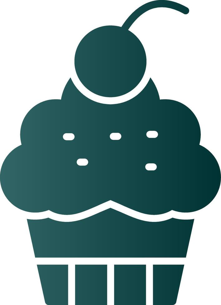 Cup Cake Glyph Gradient Icon vector