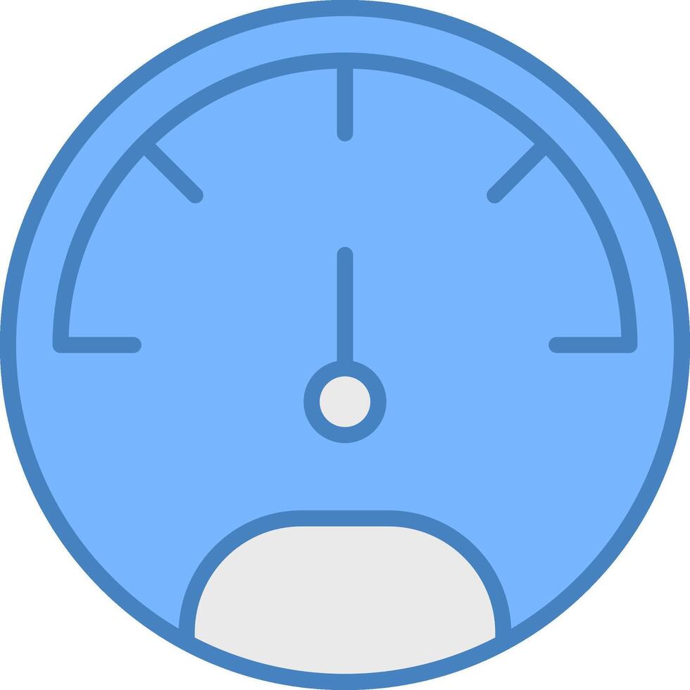 Speedo Meter Line Filled Blue Icon vector