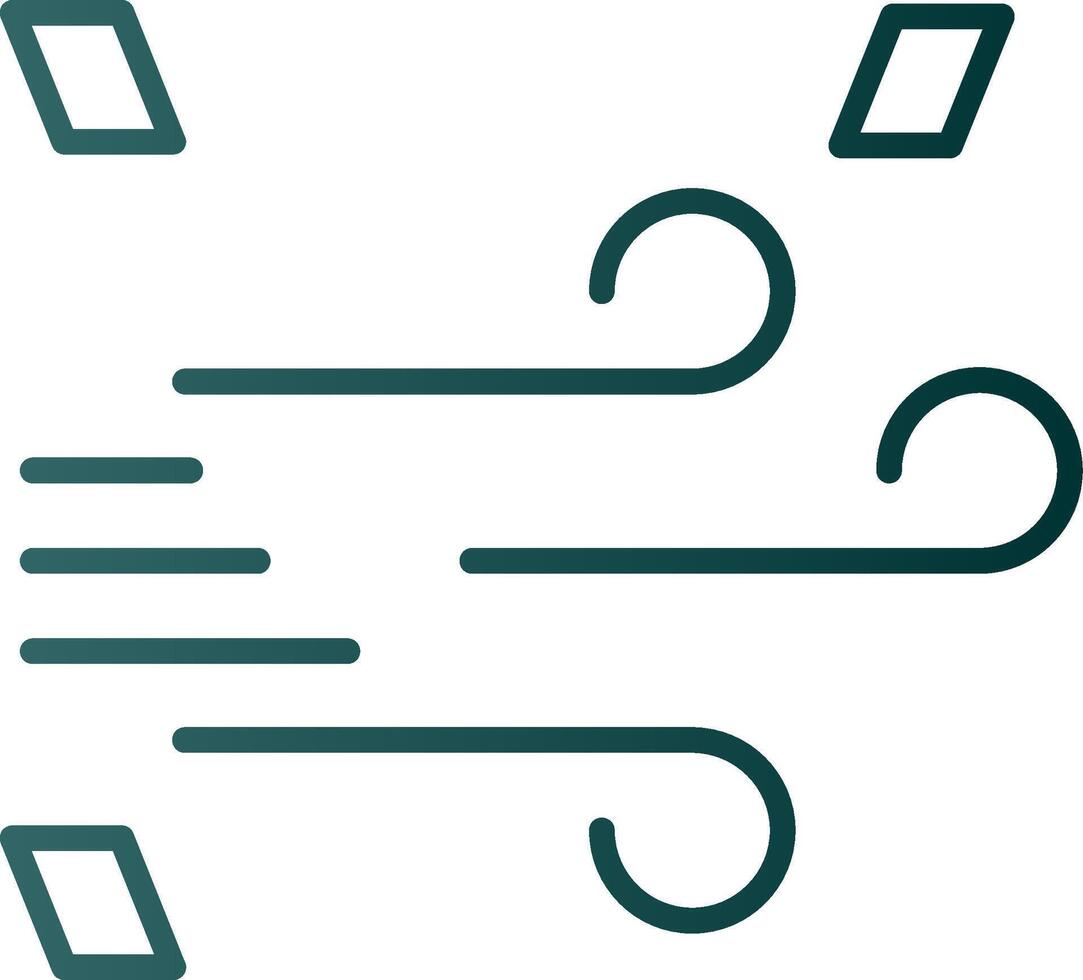 Windy Line Gradient Icon vector