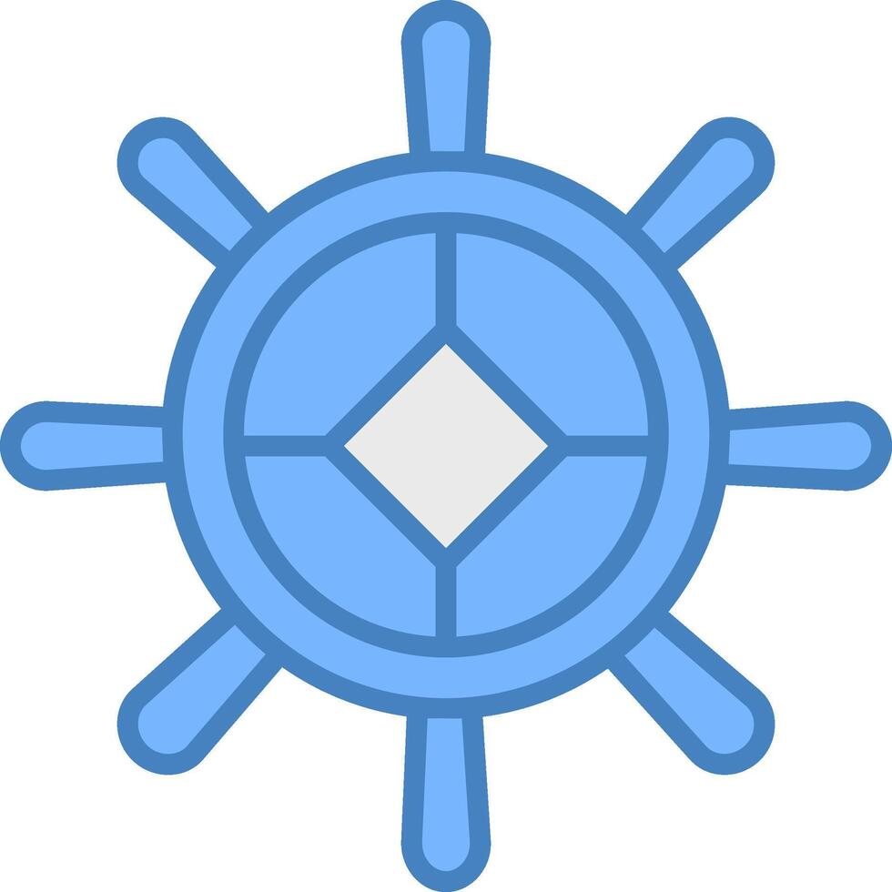 Helm Line Filled Blue Icon vector