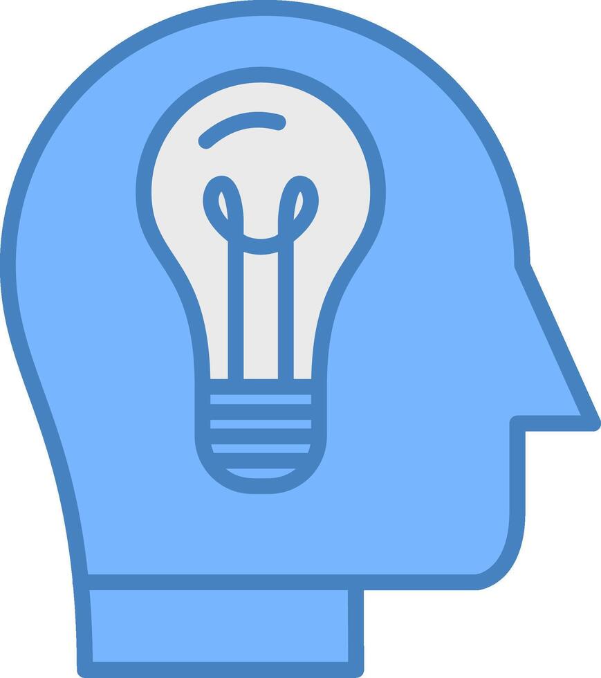 idea línea lleno azul icono vector