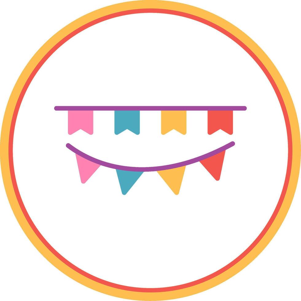 Bunting Flat Circle Icon vector