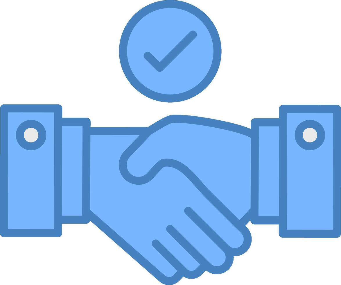 Trust Line Filled Blue Icon vector