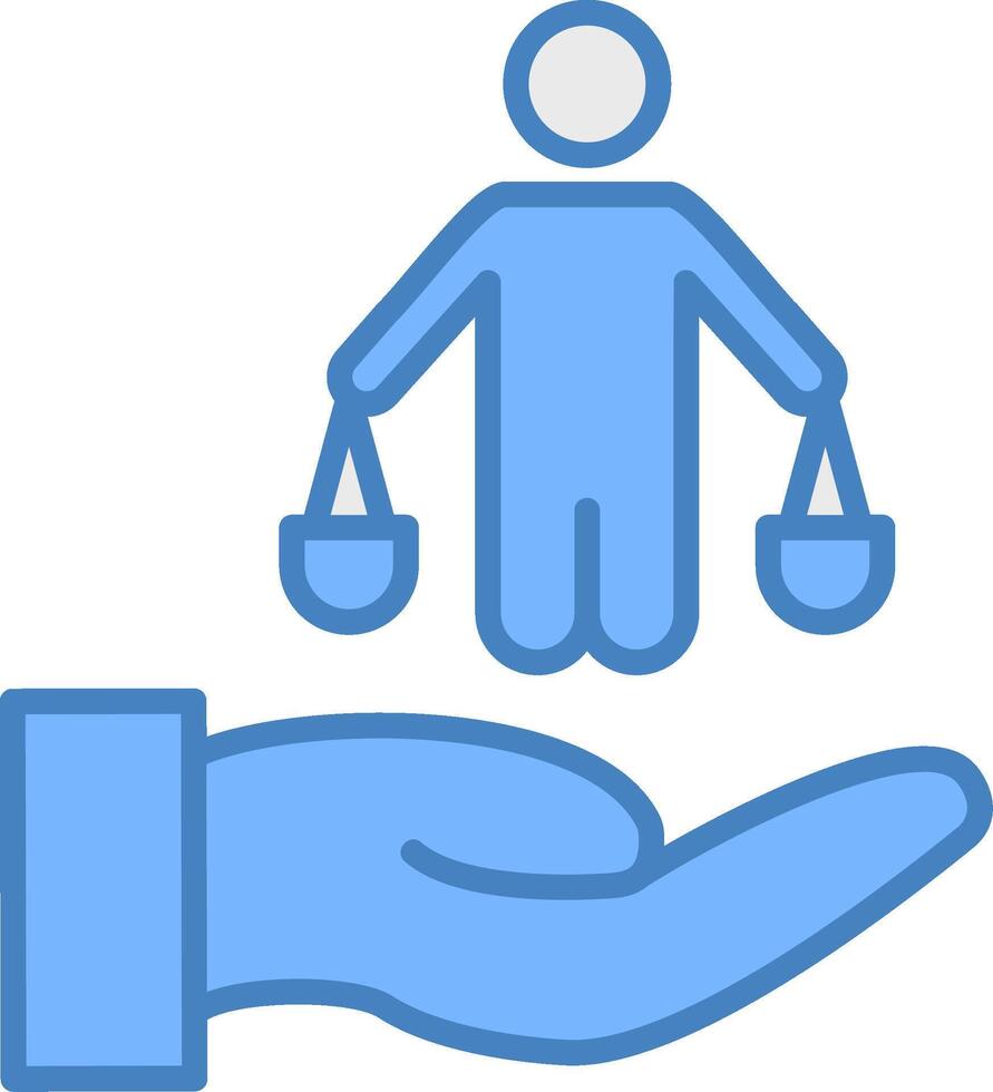 Dicision Line Filled Blue Icon vector