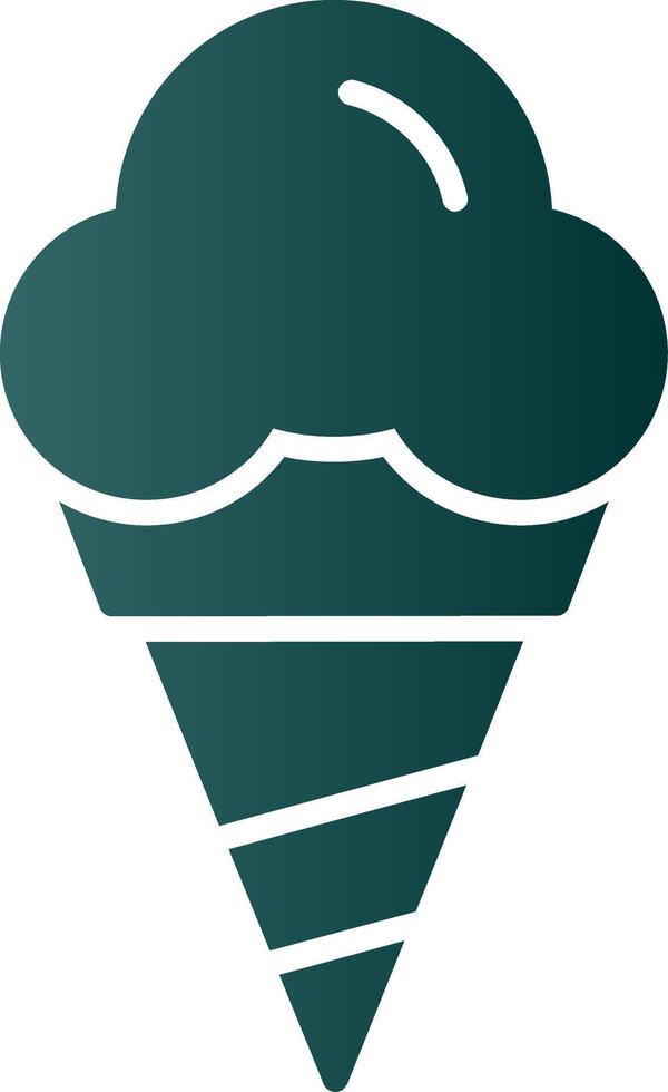 Cone Ice Cream Glyph Gradient Icon vector