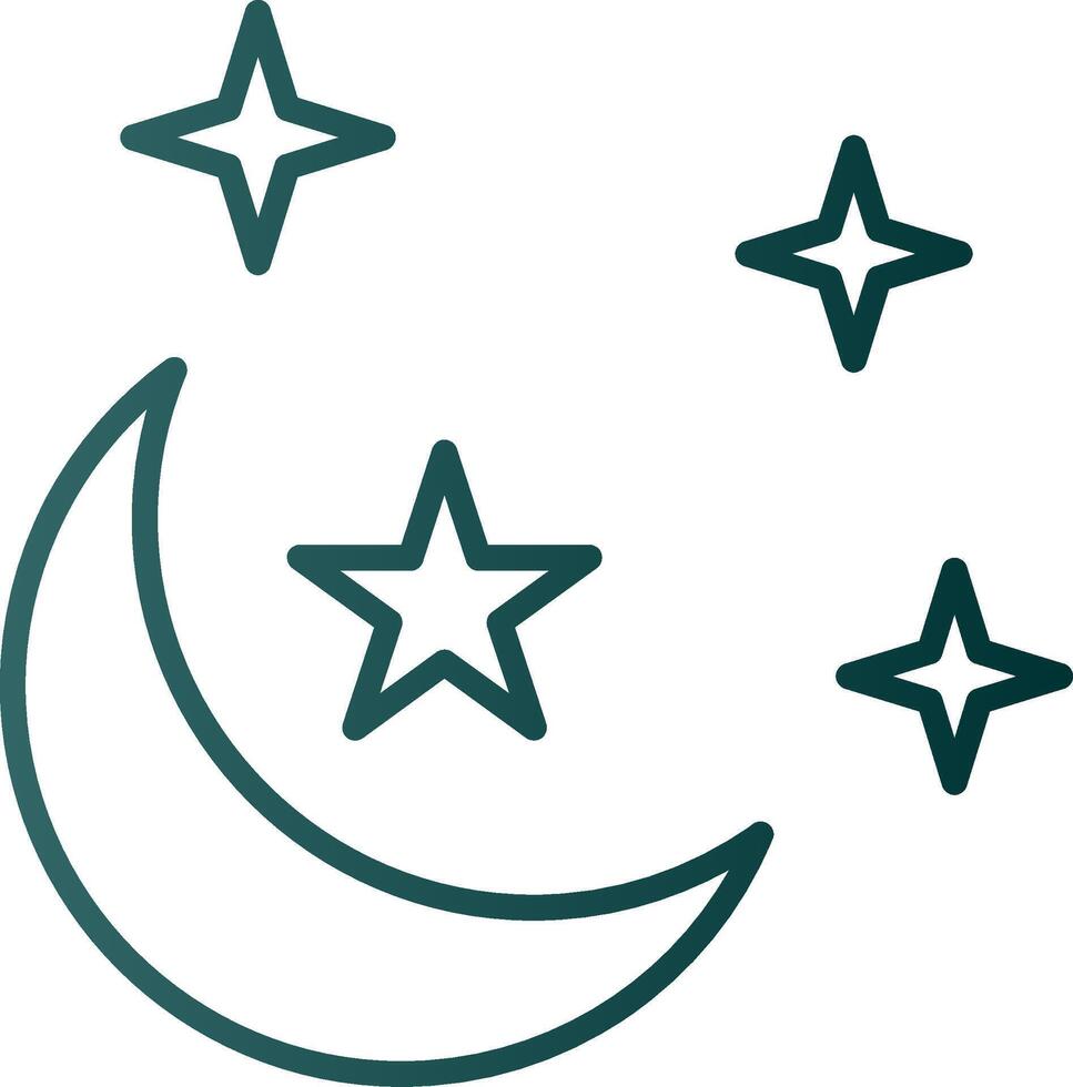 Moon Line Gradient Icon vector