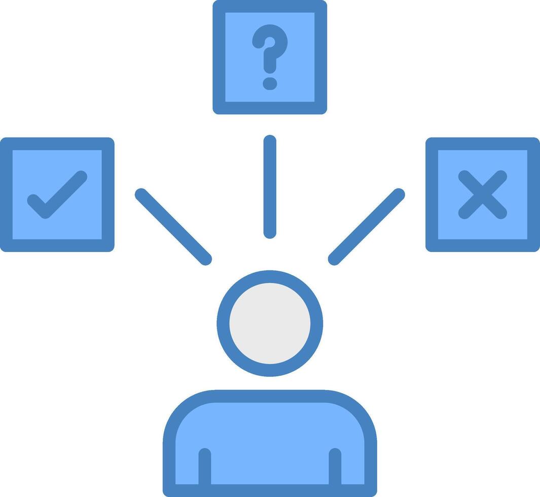 Decide Line Filled Blue Icon vector