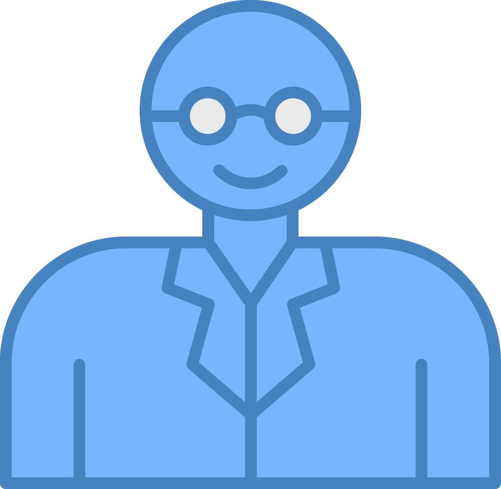 Professor Line Filled Blue Icon vector