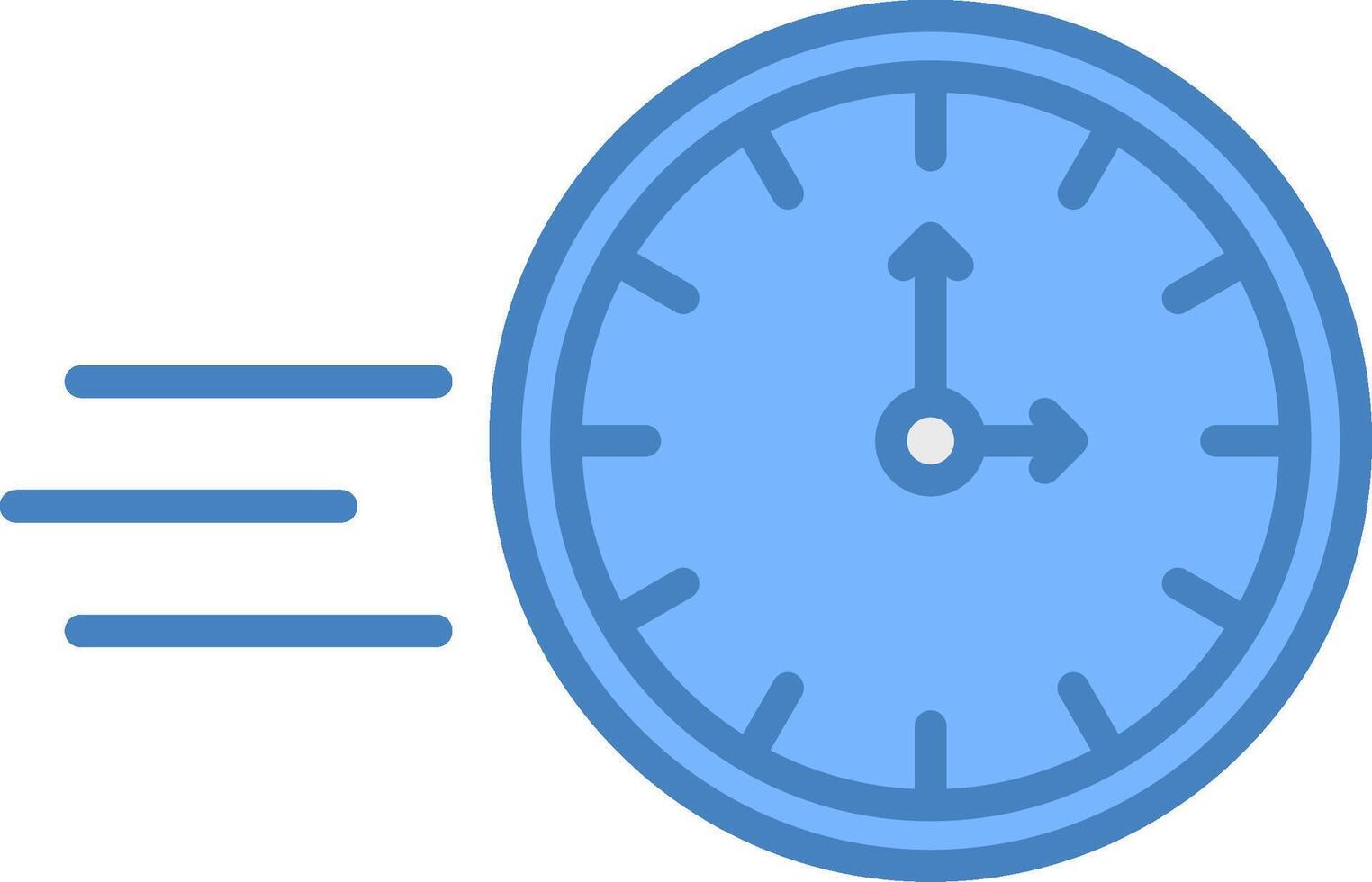 On Time Line Filled Blue Icon vector