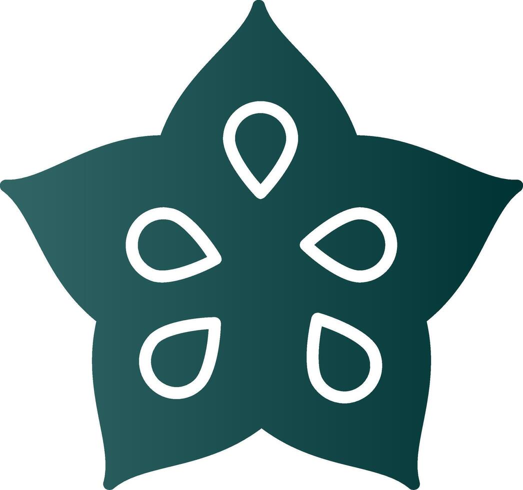 Star Fruit Glyph Gradient Icon vector