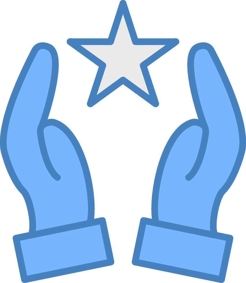 Hands Line Filled Blue Icon vector