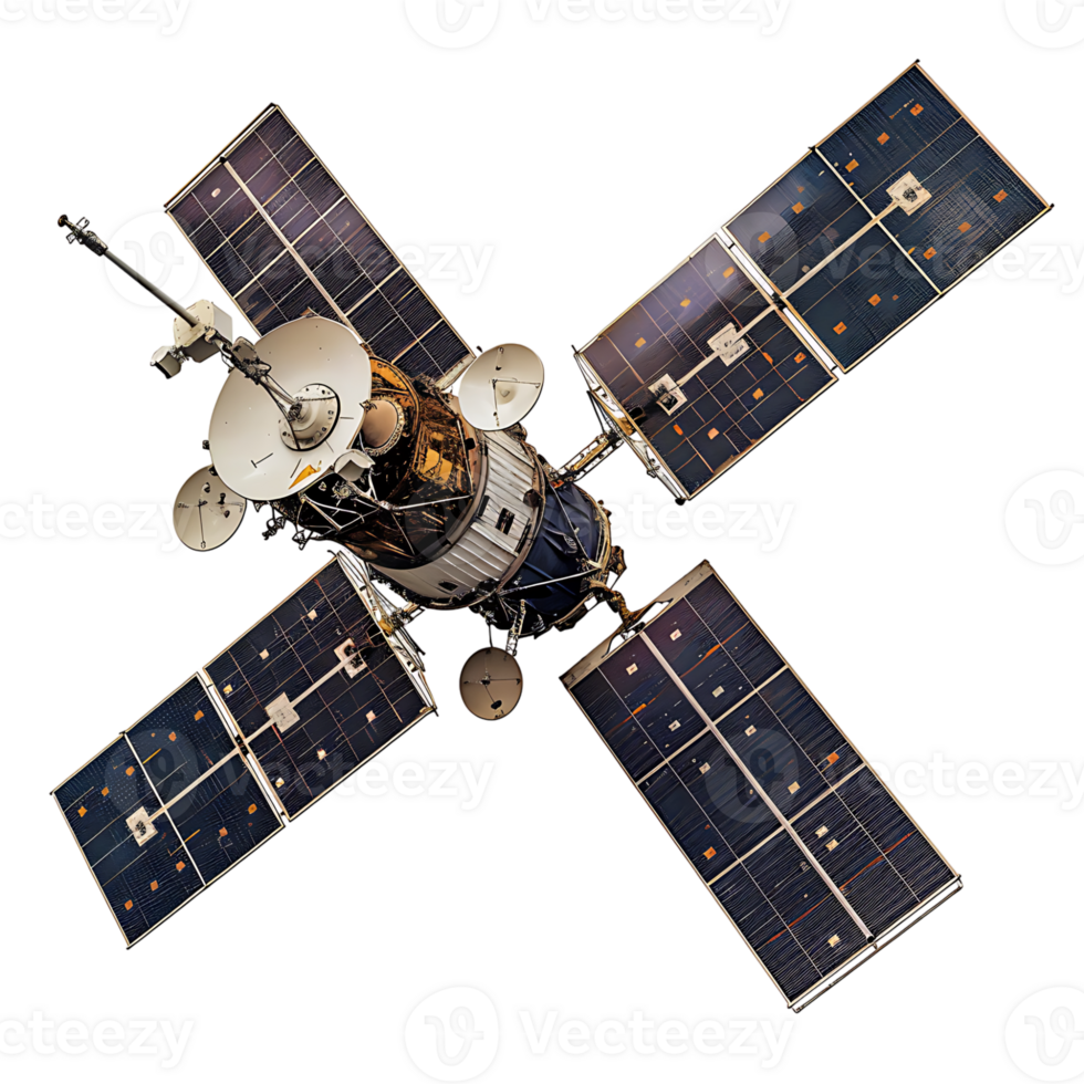 Space satellite on isolated transparent background png