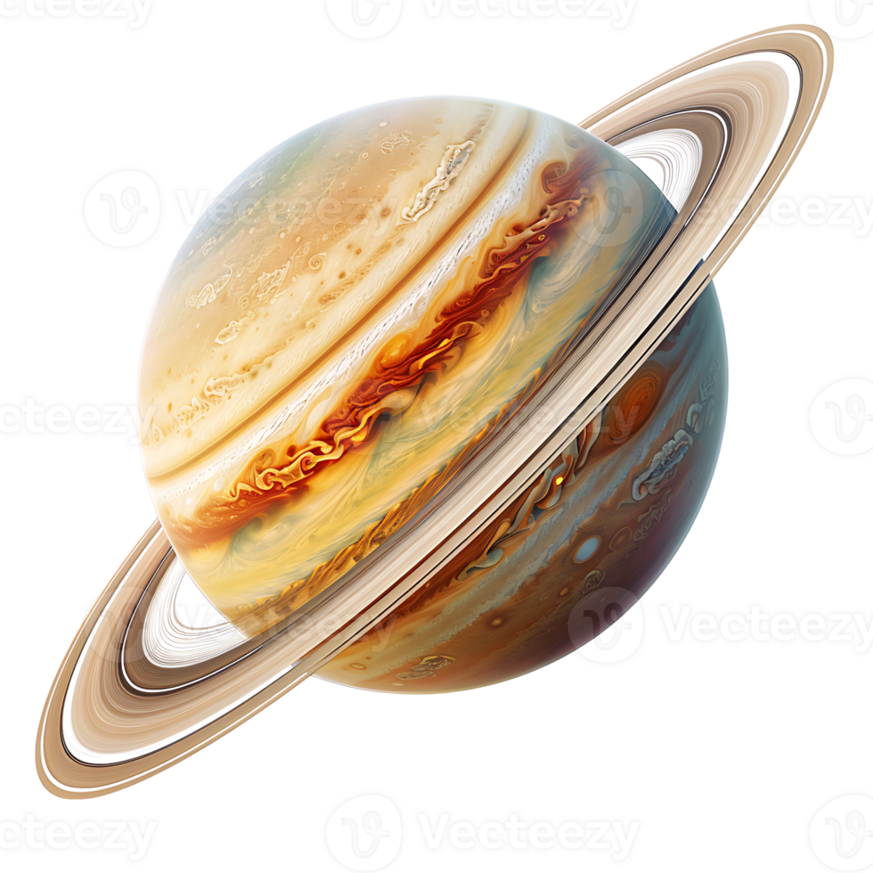 Saturn planet on isolated transparent background png