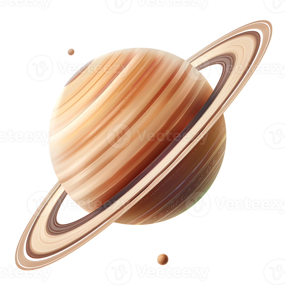 Saturn planet on isolated transparent background png