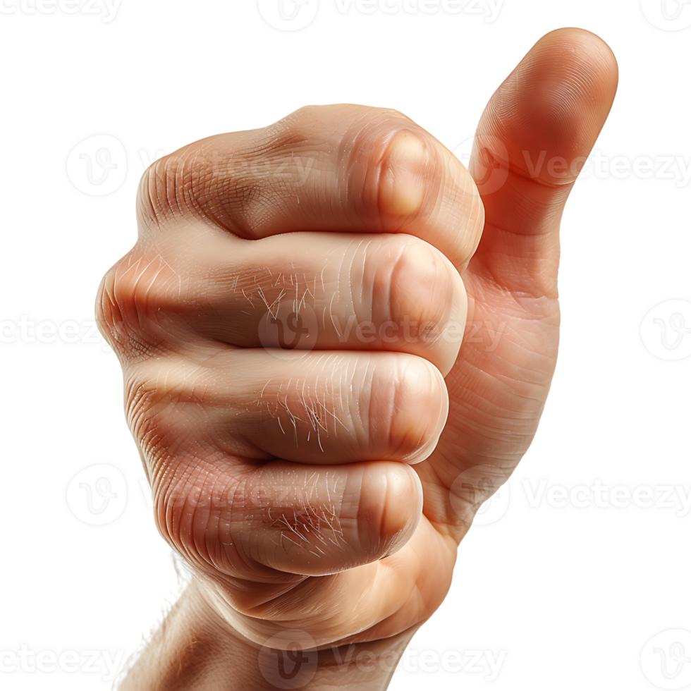 Hand thumbs up on isolated transparent background png